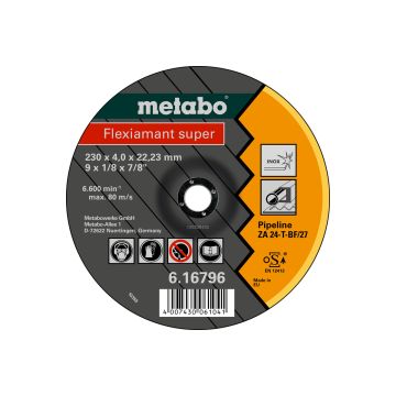 Metabo 616794420 - Grinding Wheel, 6" x 1/8" x 7/8", Type 27, Zirconia Alumina, ZA24T